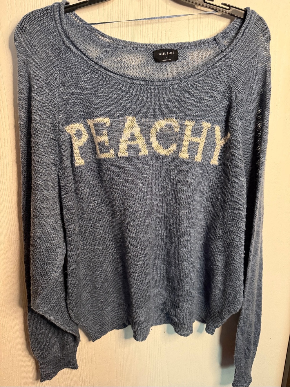 Blank Paige 'Peachy' Blue Knit Sweater